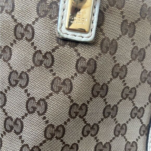 GUCCI handbag Gg logo canvas Bella tote bag Bamboo shoulder dress classic purse - Picture 13 of 15
